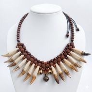 Aesthetic Vintage Tribal Necklace Handmade Unique Fang Necklace