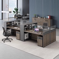 【FYS】Simple Modern Staff Desk Work Seat Office Screen 4/6 Person Computer Card Holder Desk Chair Com