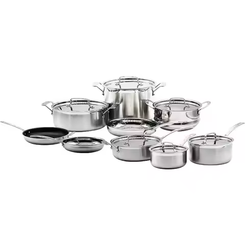 Cuisinart Cookware Set MultiClad Pro Triple Ply MCP Kitchen Cookware Set Pots and Pans Set Stainless