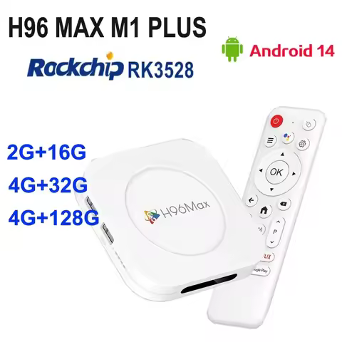 10PCS H96 MAX M1 PLUS RK3528 Smart Android 14 TV Box 2G 16G 4GB 32G 128GB Wifi6 BT 4K HD Media Playe