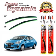 1 Pair Aero Dynamic (Diamond eye) Wiper Blades 14 "22" Inch For Mitsubishi Attrage (Attrage)