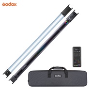 Godox TL60 Full-Color RGB Tube Light 2500K-6500K CRI 96 TLCL 98 Accurate Color 39 Light Effects Built-in Battery Supports On-board Buttons/ APP/ Remote/ DMX Control with Carry Bag Remote Controller Power Adapter 2 Lights Kit