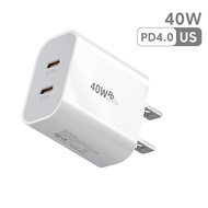 Elough 40W USB C Charger Quick Charge Dual PD Charger Type C Fast Charger Adapter For iPhone Xiaomi