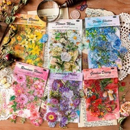 100 Buah/Tas Stiker Botani Antik Bunga Estetika Bahan Akun Tangan