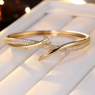 Copper Bracelet 钉住好运gelang tembaga轻奢Charm bracelet for woman mothers day gift ideas 0.00 Barang Free
