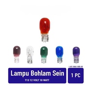 PUTIH MERAH HIJAU UNGU Car Motorcycle Turn Signal Light Bulb T13 12V 10watt White/Red/Green/Purple G