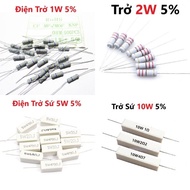 Power Resistor 1W 2W error 5% 1R 10R 100R 220R 470R Ceramic Pin Resistor - High Quality Resistor 220
