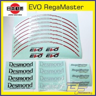 Sticker EVO REGAMASTER 15' 16' 17' 18' Sport Wheel Sticker Evo RegaMaster Super Forged Evo Desmond [