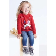 Ready Stock UK next Children's Clothing Girl Baby Girl Red Christmas Unicorn Pegasus Thin Sweater Kn
