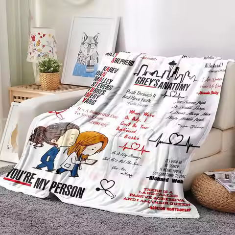 Lazy Person Blanket Grey‘s Anatomy You're My Person Flannel Blanket Romantic Couple Cover Gift For C