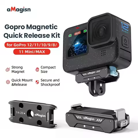 aMagisn Magnetic Quick Release Kit for GoPro Hero 12/11/10/9/8/11 Mini/MAX Action Camera Portable Qu