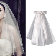 Hot 2 Tiers Cut Edge Girls Communion Veil with Comb Wedding Veil for Flower Girl