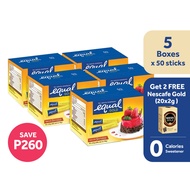 Buy 5 boxes of Equal Gold No Calorie Sweetener 50 Sticks, get FREE 2x Nescafe Gold