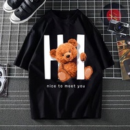 Hi teddy bear xs-3xl tshirt woman T shirt Women Men T shirt Baju Perempuan T-shirt Korean style