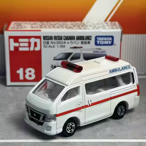 Takara Tomy Tomica No.18 Nissan Nv350 Caravan Ambulance Alloy car Diecast Model Replica Series Child