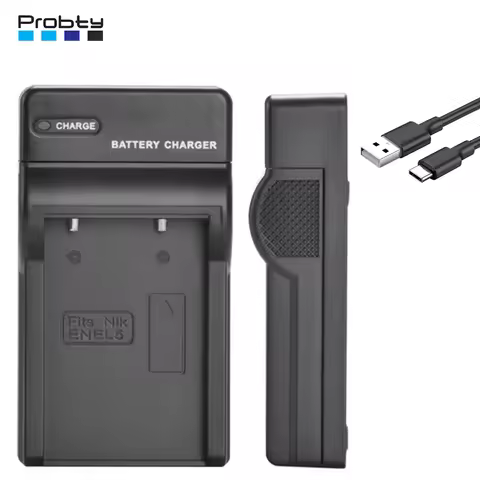 EN-EL5 USB-C Battery Charger for Nikon CoolPix 3700, 4200, 5200, 5900, 7900, P3, P4, P80, P90, P100,