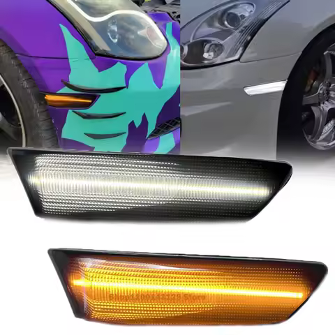 LED Amber Bumper Side Marker Lights For Nissan Skyline 350GT For 2003-2007 Infiniti G35 V35 Coupe Tu