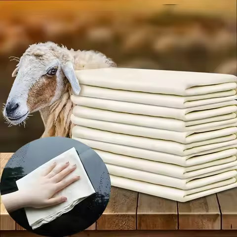 Natural Chamois Car Care Cleaning Cloth Genuine Sheepskin Wash Rag Suede Ultra Absorbent Quick Dry T