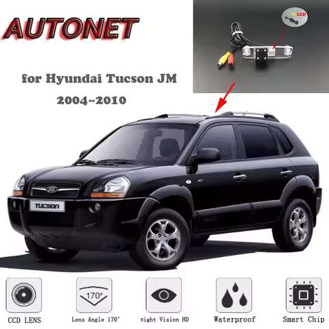 AUTONET HD Night Vision Backup Rear View camera For Hyundai Tucson JM 2004~2010 CCD/RCA Standard /Pa