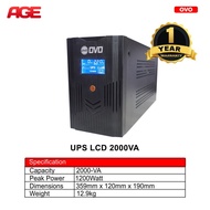 OVO UPS 2000VA 1200Watt with AVR Stabilizer UPS LCD 2000VA UPS OVO 2KVA ORIGINAL