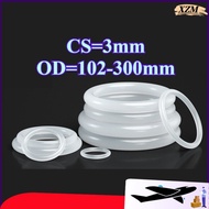 O-ring gasket CS3mm*OD102-300mm O-ring white silicone seal ring food grade seal waterproof rubber ri