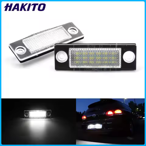 2pcs LED Number License Plate Light 3B5998026 For VW Passat B5.5 B6 Caddy MK3 Golf Transporter Skoda