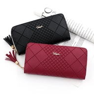 Korean women's long purse handbag Mobile phone purse purse purse women's long tassel zipper clutch b