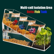 อะคริลิ Betta Fish Tank Multi-Cell Isolation Area Self-Circulating Filtration Water-Free Ecological Aquarium Tank Kids Gifts