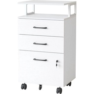 3-drawer Rolling Filing Home Office File Cabinet For A4/letter/legal Size, Printer Stand, White