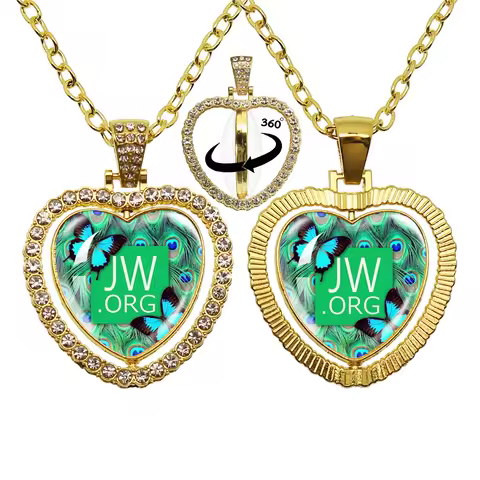 Jw.Org Jehovah's Witnesses Jw The Big Love Rhinestone Heart Shaped Pendant Necklace For Girls' Birth