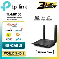 TP-Link TL-MR100 300Mbps Wireless N 4G LTE Router | Open Line Travel Router | Direct SIM CARD Modem 