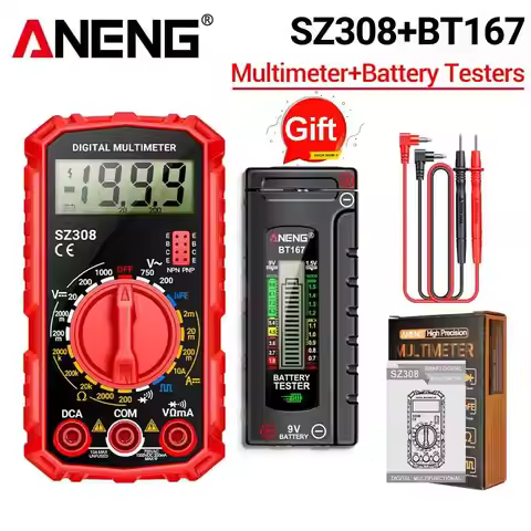 ANENG SZ308 Digital Multimeter 1999 Counts Professional AC DC Voltage Current Resistance Tester Diod