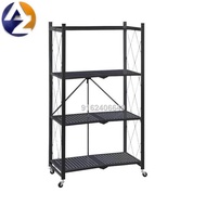 ⭐ AZ ⭐ 4 Layer Folding Kitchen Shelf With Wheels Floor 3 layer 5layer foldable