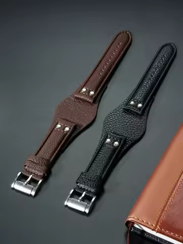 22mm Watchband Anti-Allergy for Fossil Ch2564ch2565ch2891ch3051 Litchi Pattern Wear-Resistant Needle