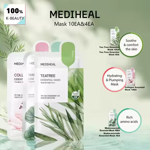 Mediheal Essential Mask 10EA & 4EA,Thin Tencel Mask Sheet,Multi-Solution Repair Mask,Korean Skincare