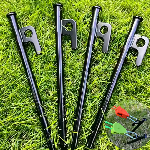2/4/8Pcs/11.8 Inch Outdoor Tent Nail Tent Pegs Heavy Duty Steel Tent Stakes for Camping Canopy Awnin