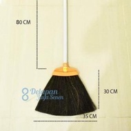 Straight, Durable, Thick, Strong, Premium Wooden Handle, Two Tigers Broom 2 TigersORANGE, Thick Wood