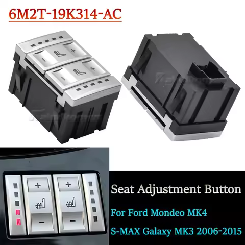 New Silver & Black Seat Heating Button Control Switch For Ford Mondeo MK4 S-MAX Galaxy MK 3 6M2T 19K