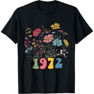 Wildflower Born 1972 53Th Birthday 1972 For Birthday T-Shirt Mans