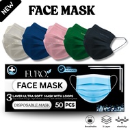 EURO 50pcs Non MEDICAL 3PLY Premium Face Mask Soft Friendly Skin BFE 98% Protection