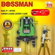 SYK Free Shipping Bossman BGE-17 5 Green Lines Point Laser Lever Adjustable Laser Level  Pengukur Ja