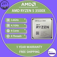 ใช้ AMD Ryzen 5 3500X R5 3500X 3.6 GHz หกแกนเครื่องประมวลผลซีพียูเกลียว7NM 65W L3 = 32M 100-00000015