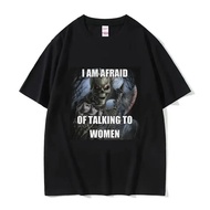 COD I Am Afraid of Talking To Women T-Shirts Hard Skeleton Meme FCBV