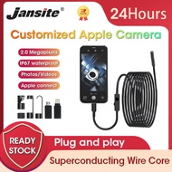 Jansite 3-in-1 Micro USB Endoscope Camera 0.3/7mm Waterproof Lens 6 LED Lights 6.6ft/2m Soft and Har