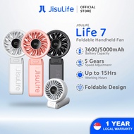 JISULIFE Portable Folding Mini Fan Life7 5000mAh 5 Gears Adjustable USB Rechargeable Handheld Fan