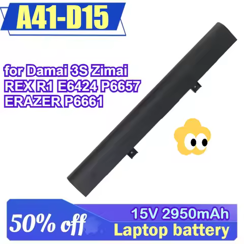A41-D15 15V 2950mAh 44Wh for MAIBENBEN for Damai 3S Zimai REX R1 E6424 P6657 ERAZER P6661 Laptop Bat