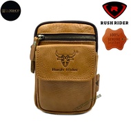 Rush Rider Leather Phone Bag Cowhide Leather Pouch Waist Bag Handphone Bag Kulit Sling Sandang Silan