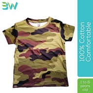 Kids T Shirt With Army/Camouflage Pattern | Baju Tshirt Budak Corak Askar