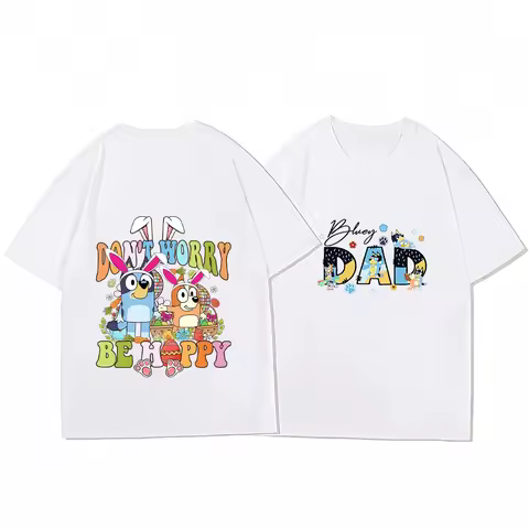 Bluey The Eras Tour Print Family Matching T Shirt Soft Breathable Short Sleeve Tee for Adult Kids Ca