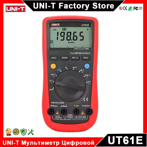 UNI-T UT61E Digital Multimeter High Precision 22000 Counts AC/DC Ammeter Voltmeter Ohm Meter Profess